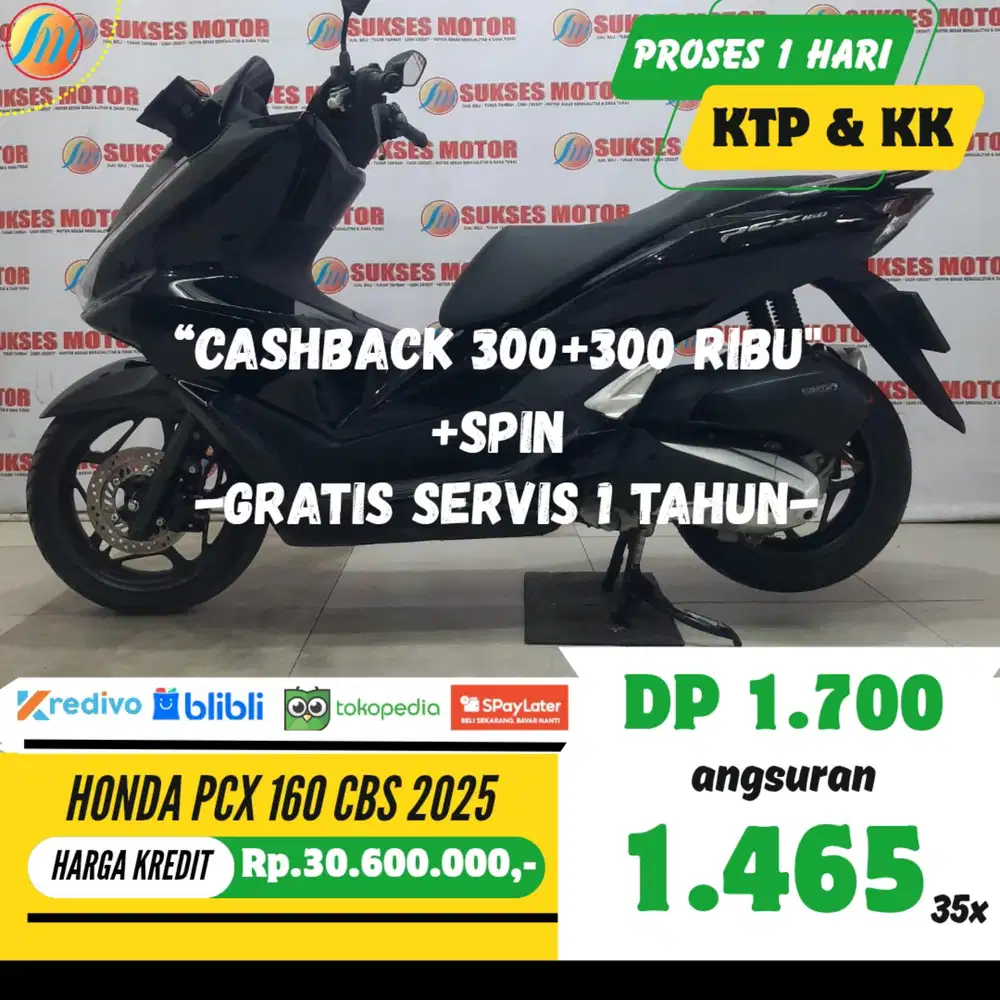 DP 1,7JUTA HONDA PCX 160 CBS 2025 ANGSURAN TERJANGKAU BERGARANSI