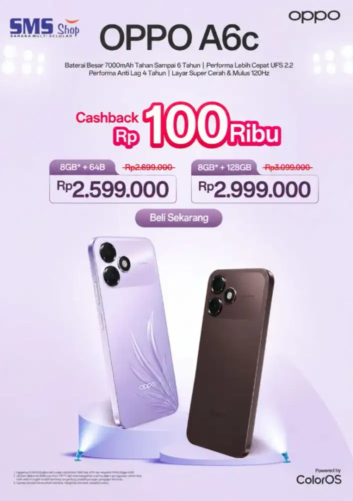 Promo Cashback Oppo A6c 4+8/64