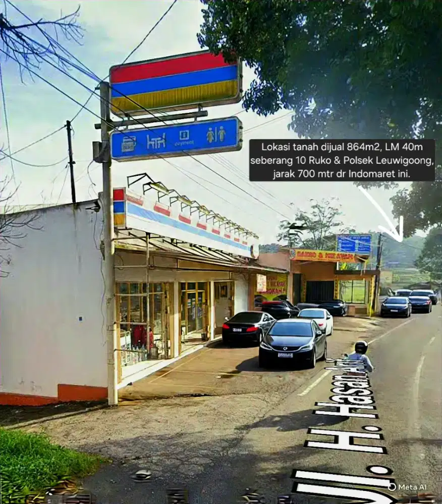 Tanah Strategis Siap bangun depan Ruko & Polsek Leuwigoong Garut