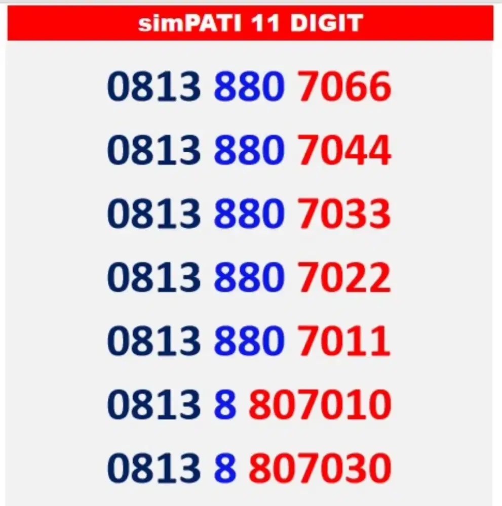 Simpati 11 digit
