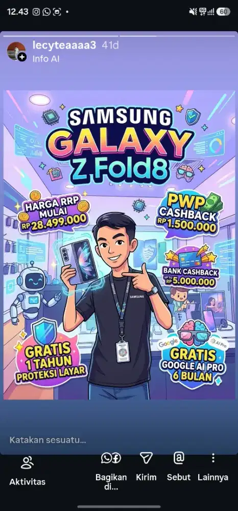 SAMSUNG GALAXY FOLD8 MULAI 800RB