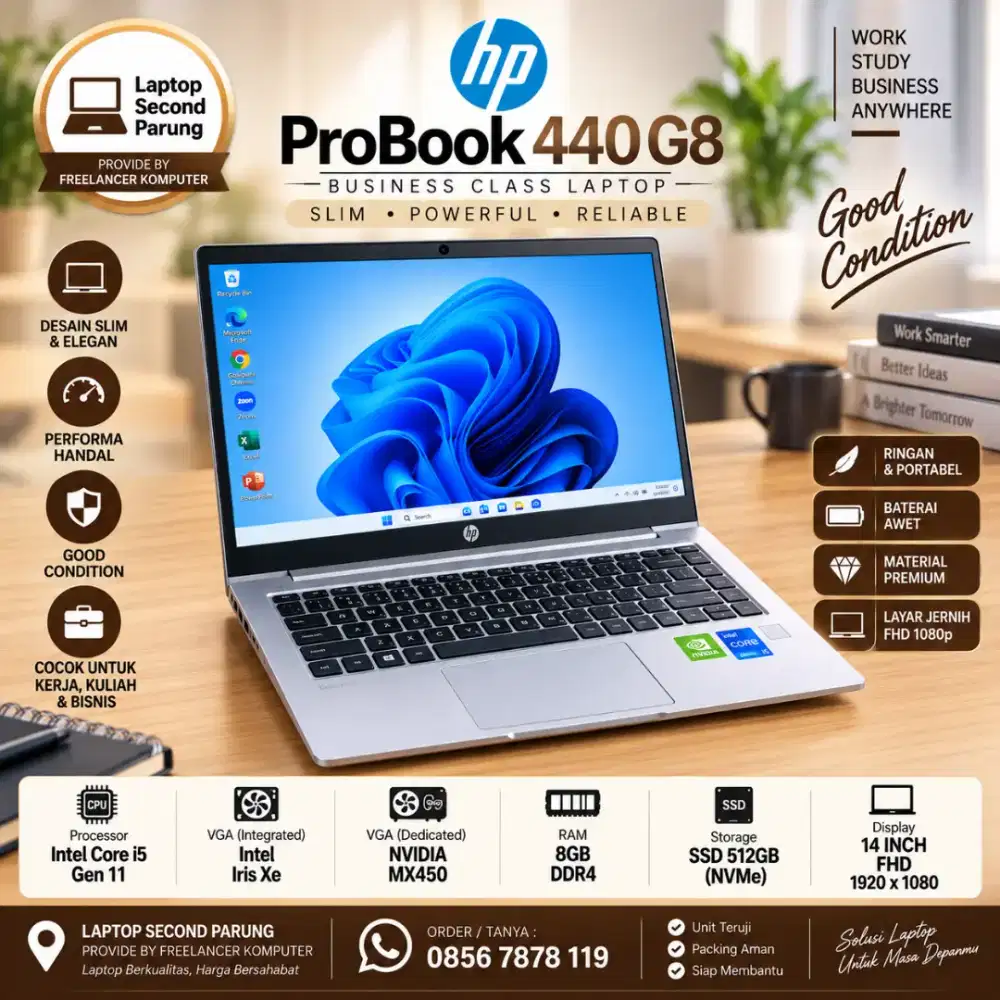 HP.PROBOOK 440 G8 - I5 GEN 11 - NVIDIA MX450 - 8/512