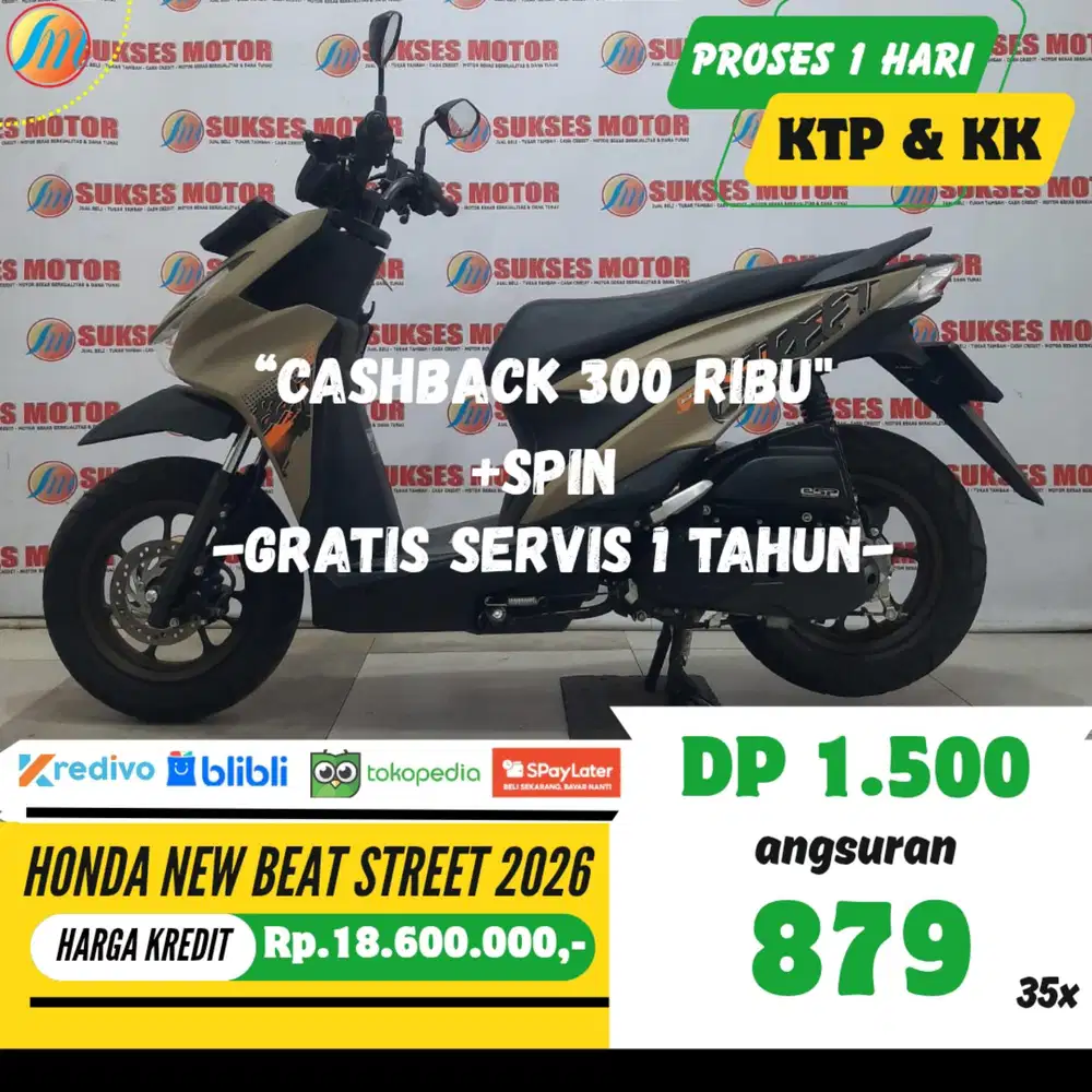 DP HANYA 1,5JUTA HONDA NEW BEAT STREET 2026 SEKEN ANGSURAN TERJANGKAU