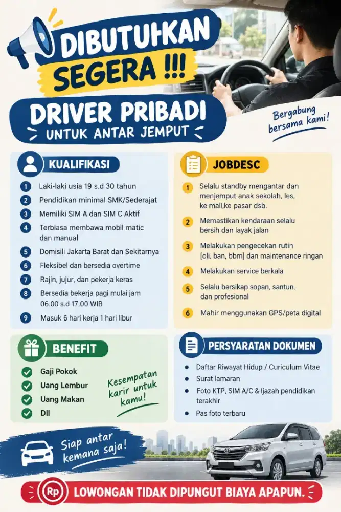 LOWONGAN KERJA DRIVER