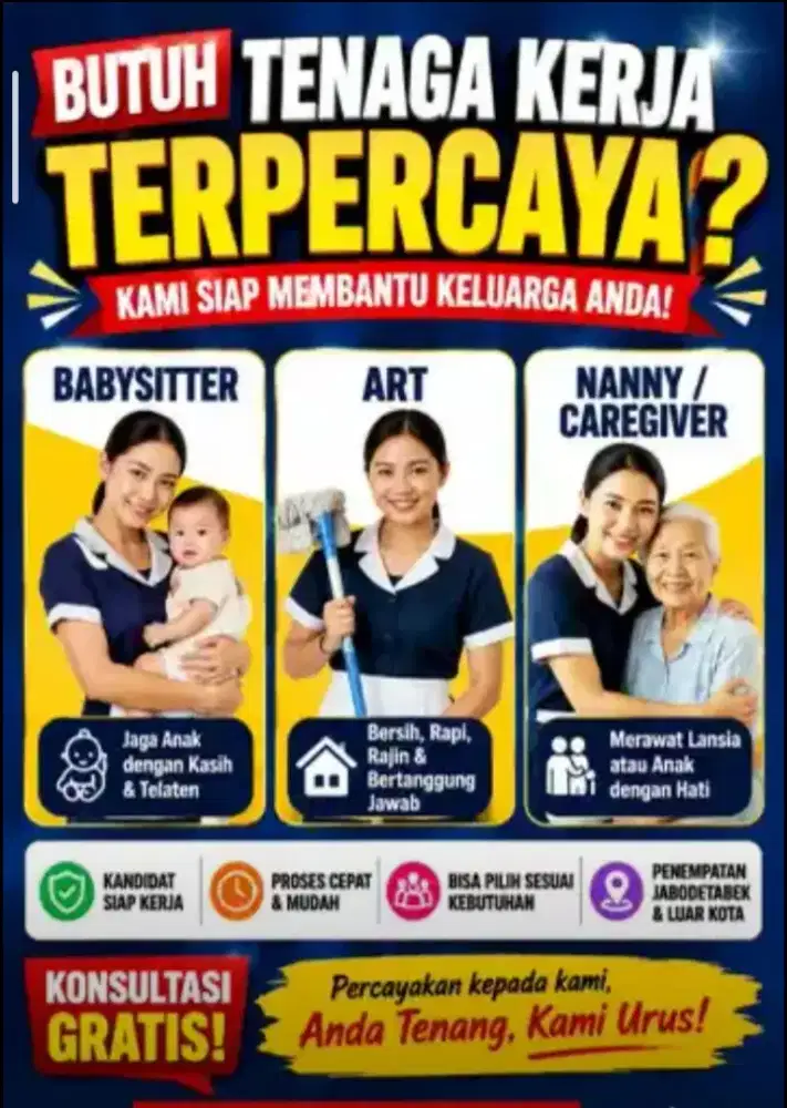 Babysitter dan Art utk Jabodetabek/ Luar Jawa