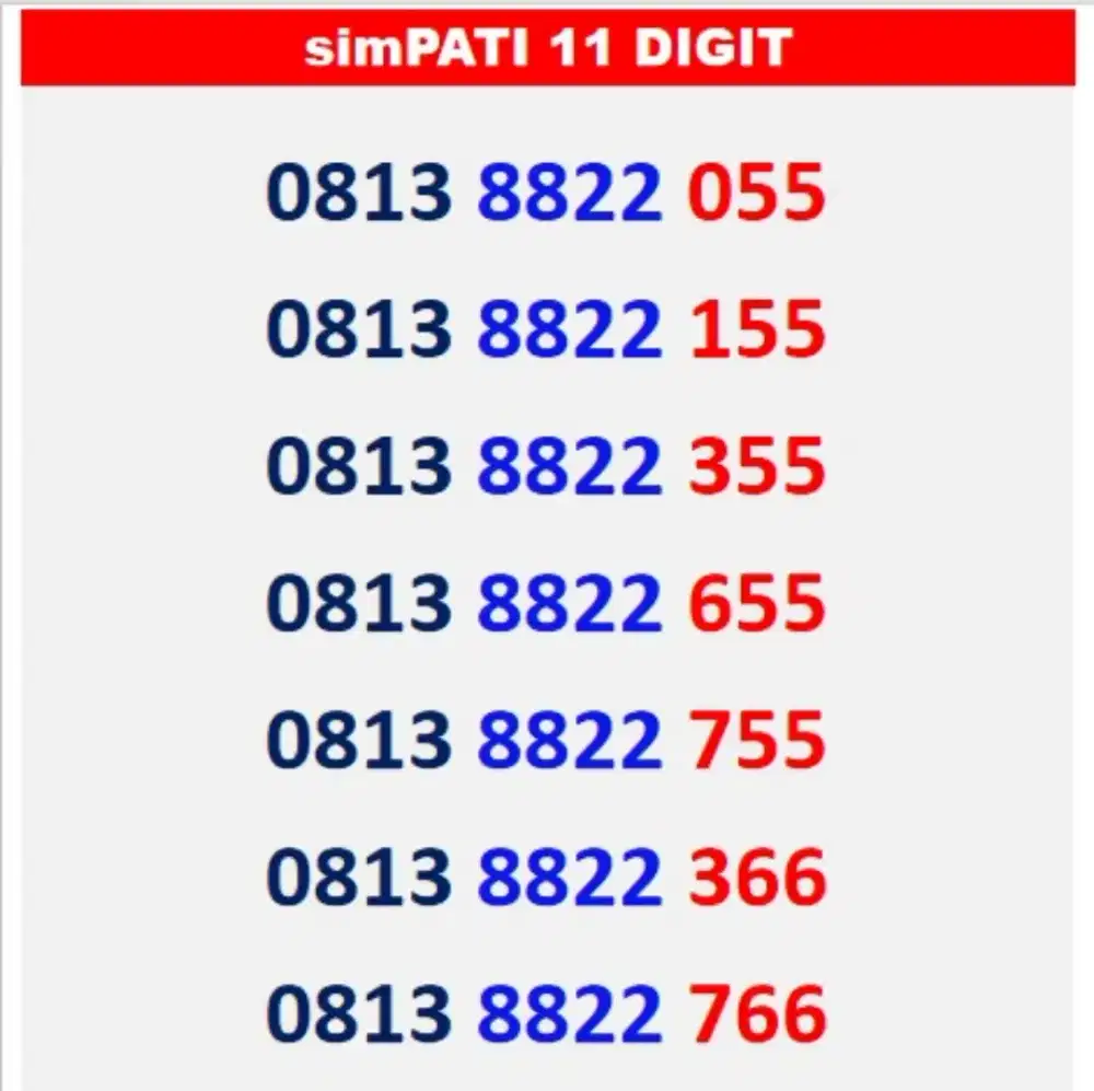 Simpati 11 digit