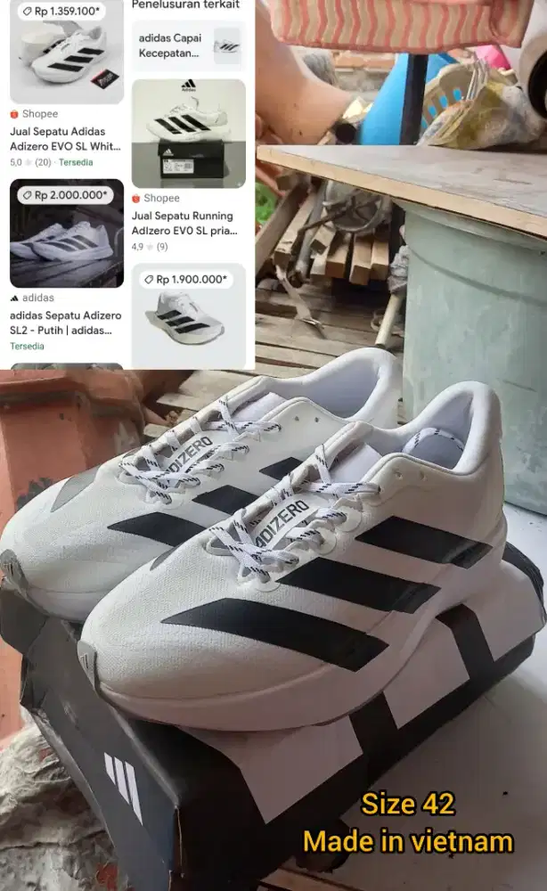Sepatu running size 42 4didas 4dizero made in vietnam