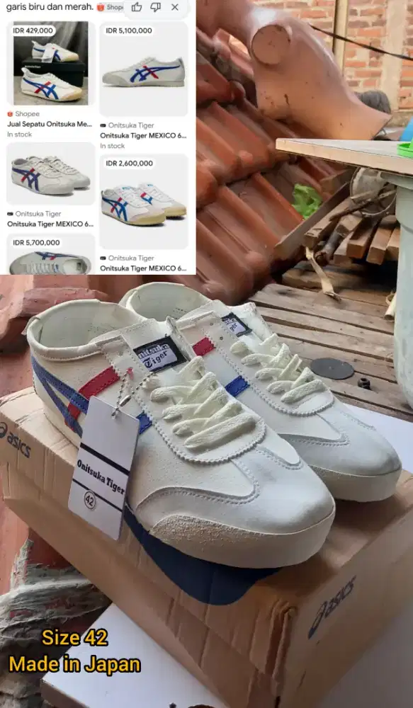 Sepatu Onitsuka tiger mexico 66 putih size 42
Made in japan