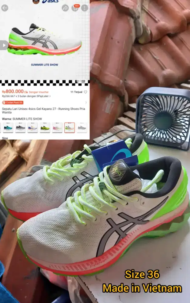 Sepatu running 4sics size 36 Original made in vietnam