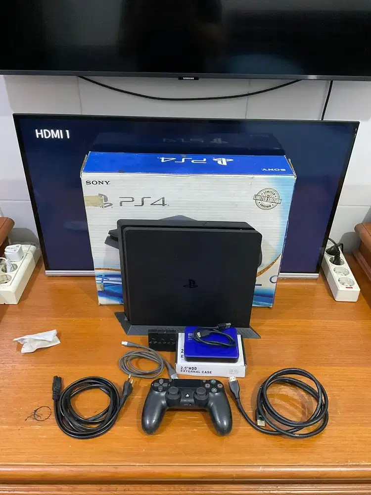 Ps4 Slim Original Fullset 500GB + HDD 1,5TB