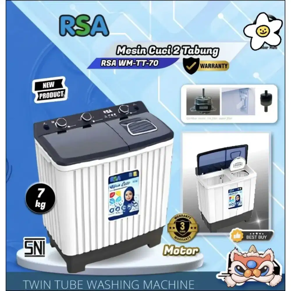 TERMURAH! MESIN CUCI RSA 2TABUNG 8KG BISA KREDIT