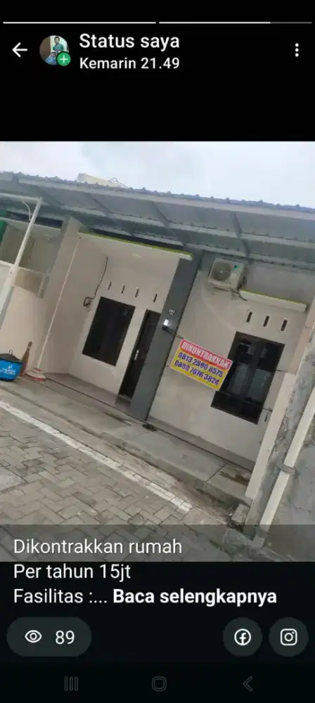 Di sewakan rumah minimalis