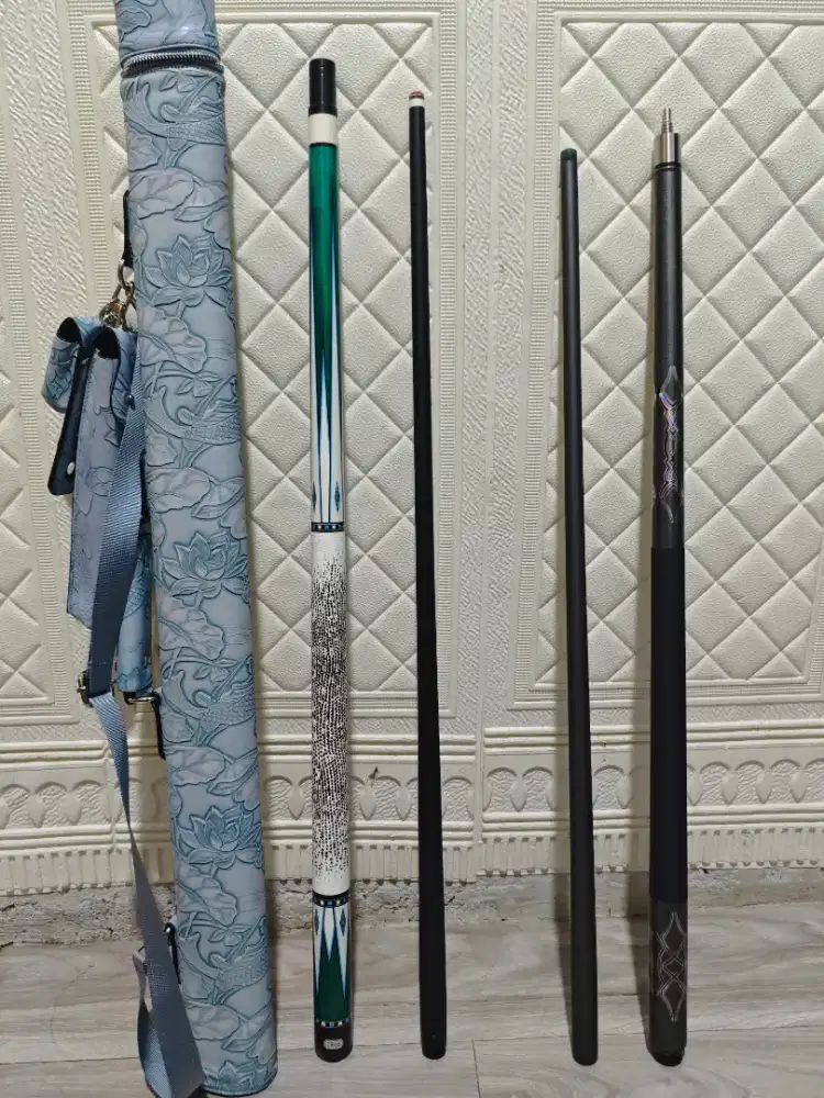 2 STIK BILLIARD & TAS UKIR