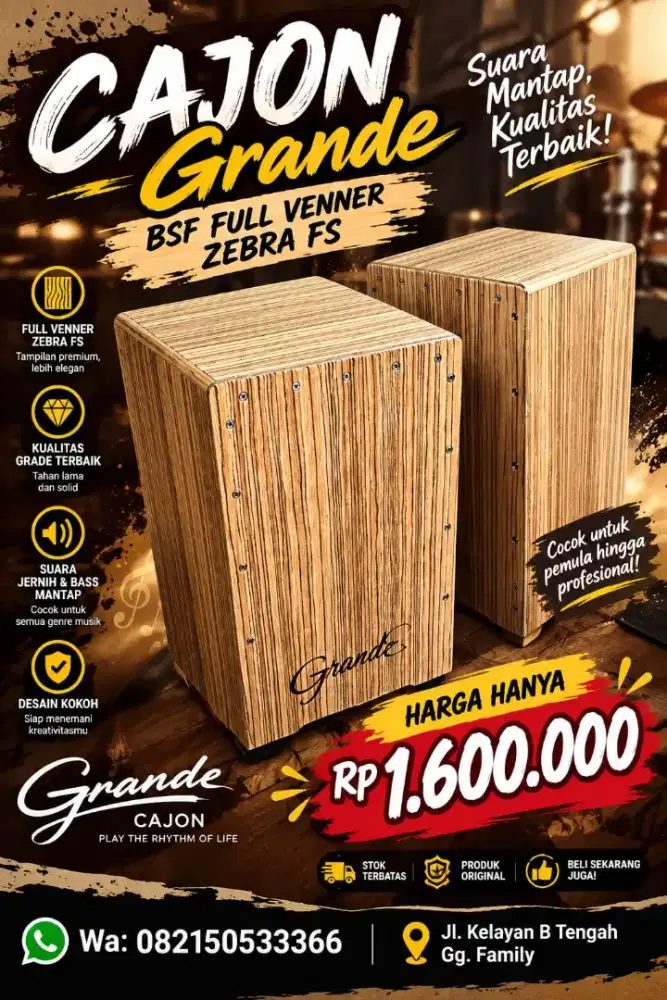 CAJON GRANDE BSP FULL VENEER ZEBRA FS