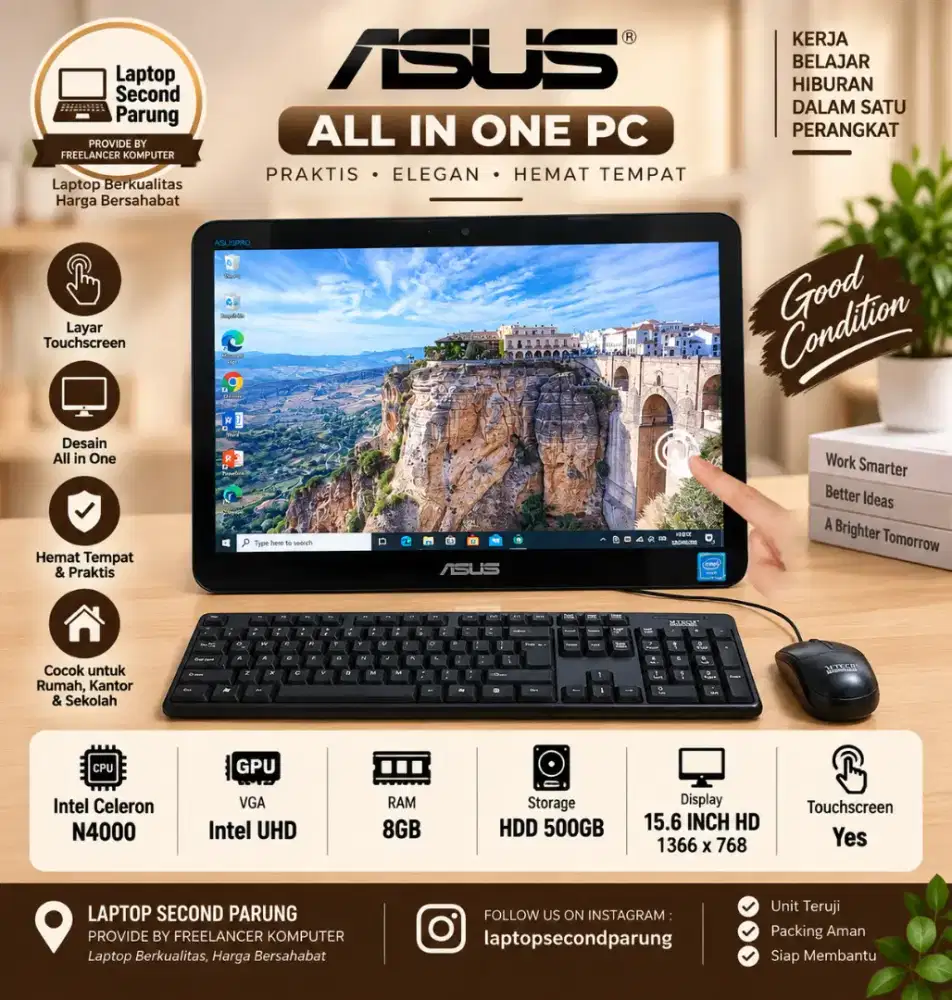 ALL IN ONE ASUS - N4000 - UHD GRAPHICS - 8/500GB