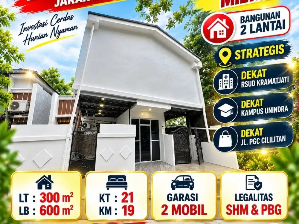 Dijual Rumah Kos Kosan 17 Kamar Murah Kramatjati Jakarta Timur Dekat Kampus UNINDRA
