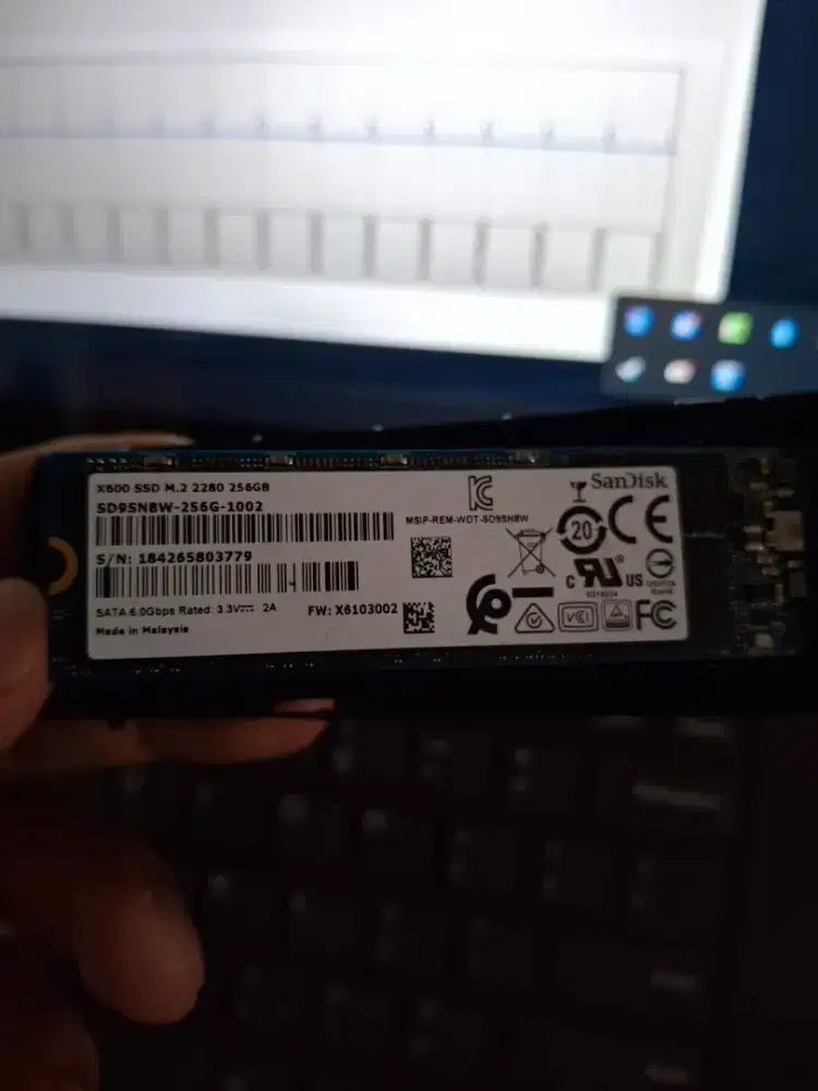 SSD M2 NVMe 256GB SanDisk X600 Sentinel 86% Normal Sehat