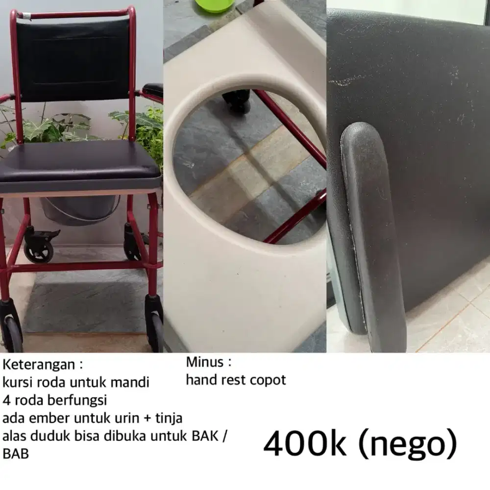 Kursi Roda Lansia untuk Mandi dan Buang Air