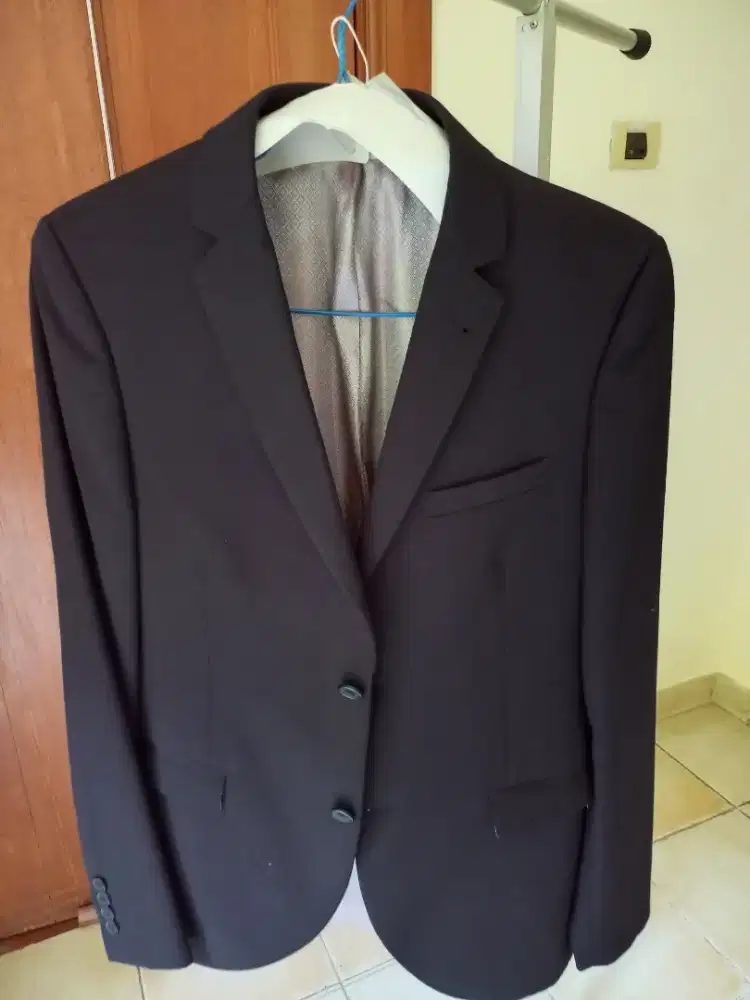 Setelan Jas Pria Formal H Brothers Hitam Slim Fit - Size 77 (Setara M)