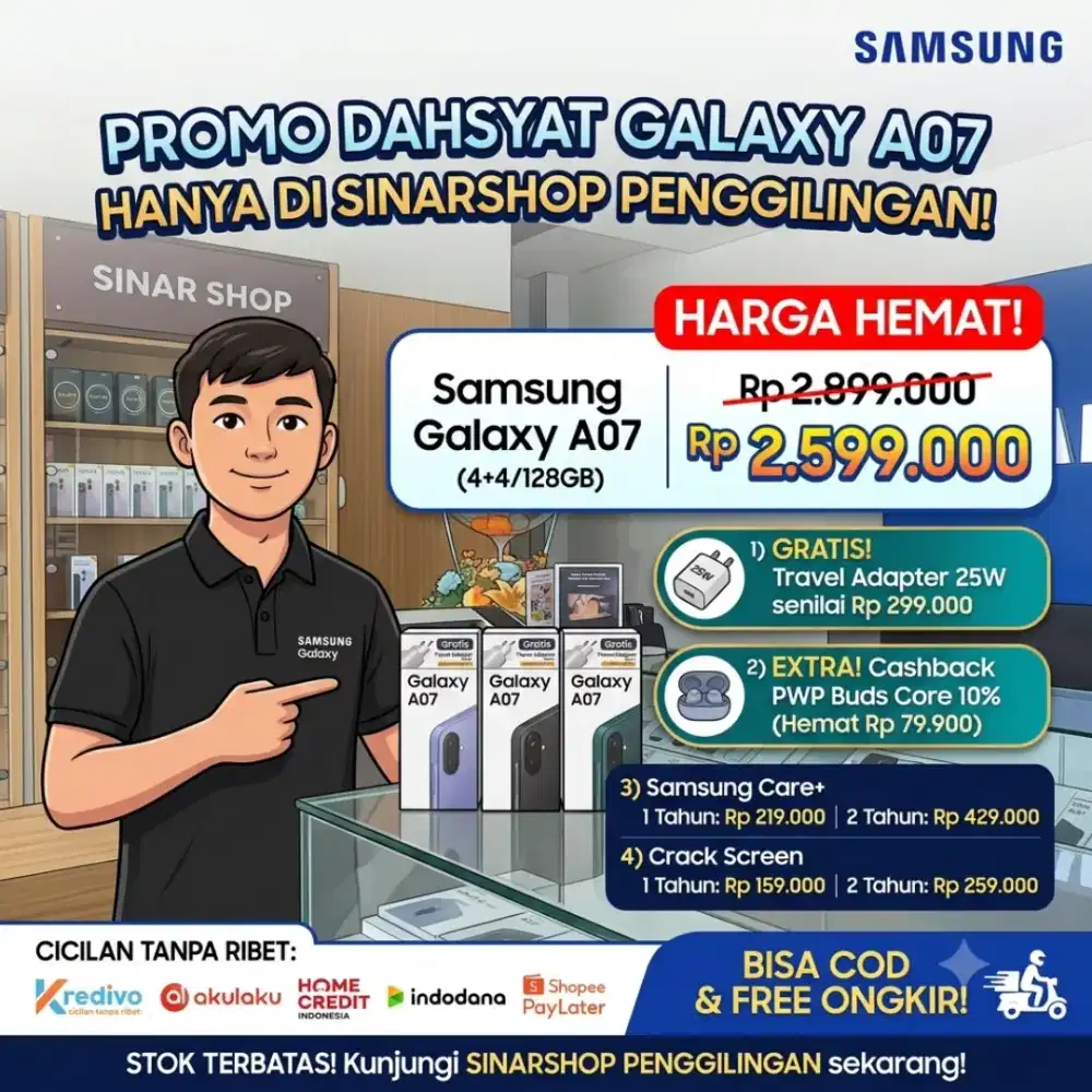 PROMO SAMSUNG A07 4+4 / 128GB