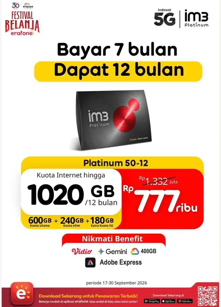 KUOTA INDOSAT UNLIMITED SETAHUN CUMA 65RB AN AJAAA