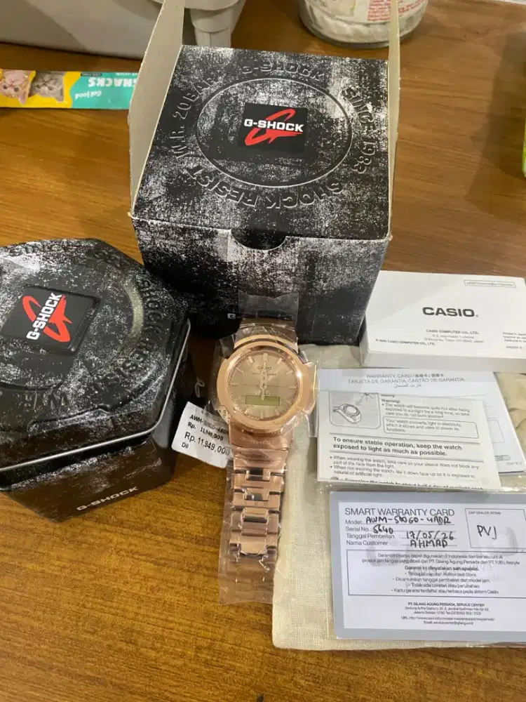 Casio rose gold digital solar batre