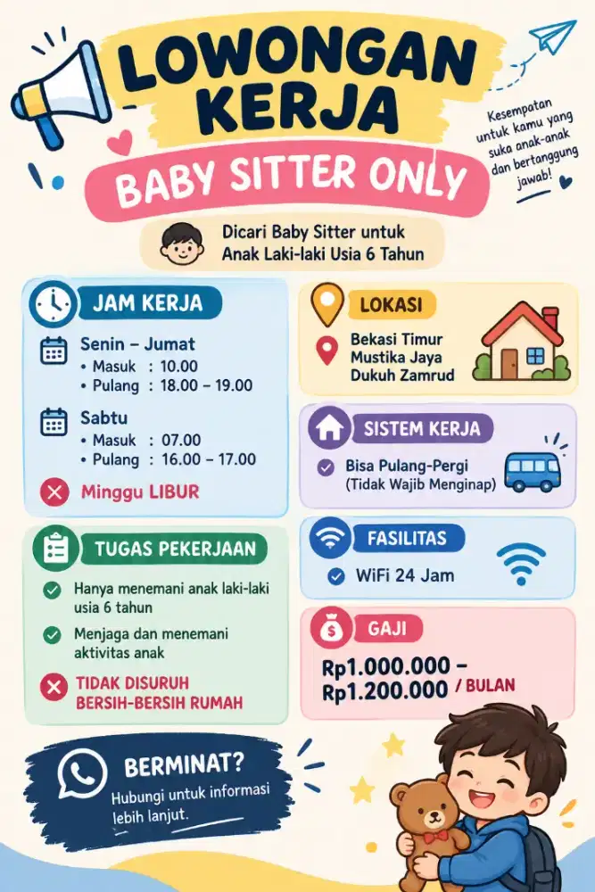 Dicari Babysitter anak