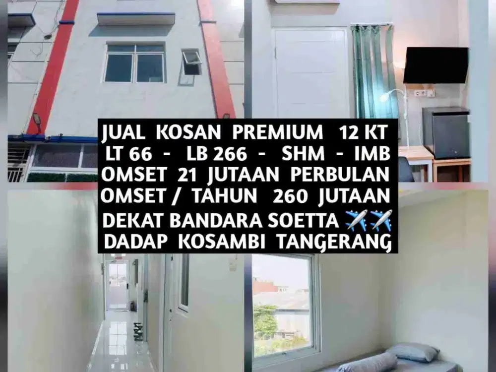 JUAL KOST KOSAN PREMIUM DEKAT BANDARA SOETTA LOKASI DALAM PERUMAHAN DADAP KOSAMBI TANGERANG