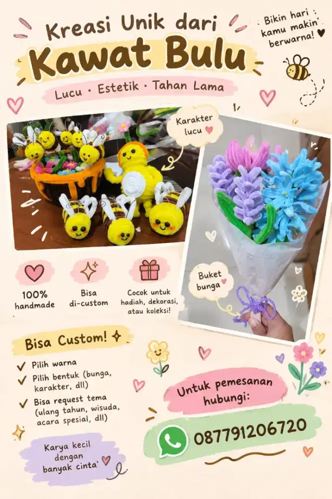 Jual kreatifitas kawat bulu costum