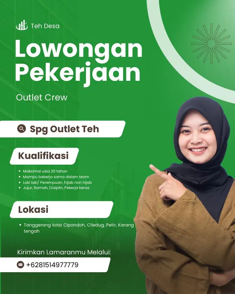 Lowongan Pekerjaan Spg Outlet/ Outlet Crew Laki laki dan Perempuan
