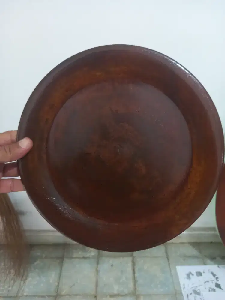 Piring Kayu Jati ( Hiasan Dinding )