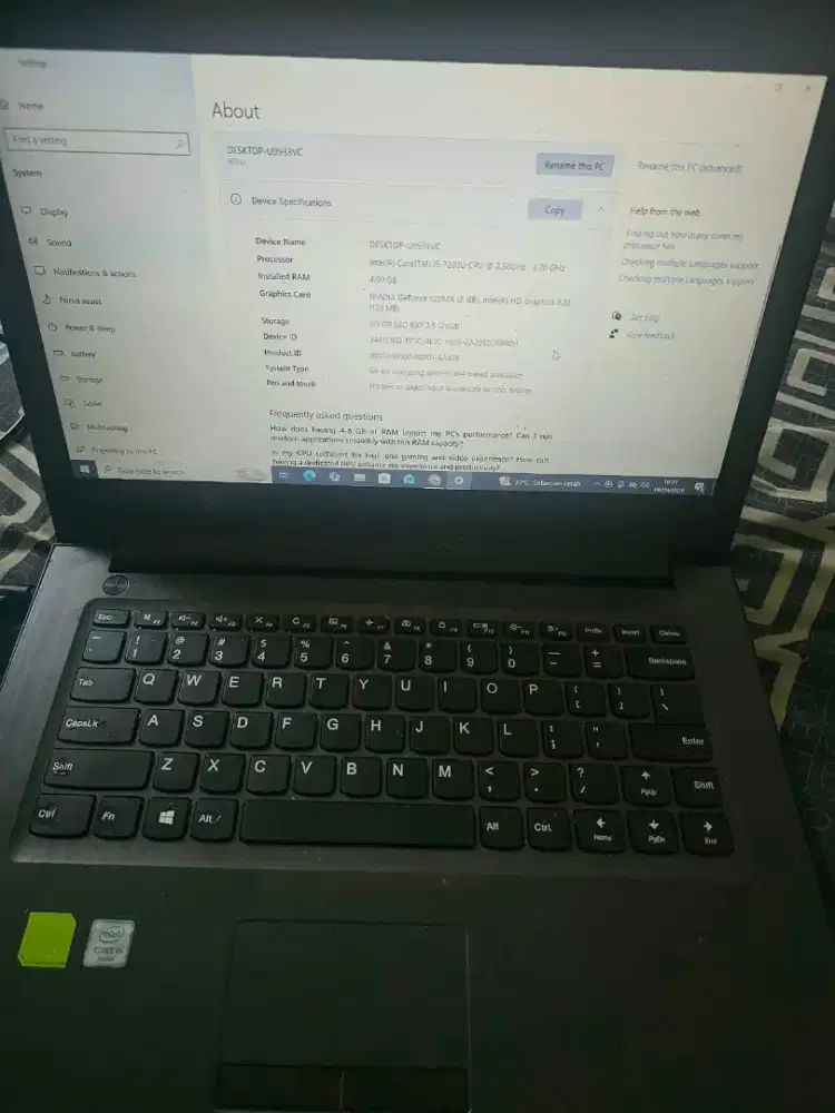 LAPTOP LENOVO ORI SECOND