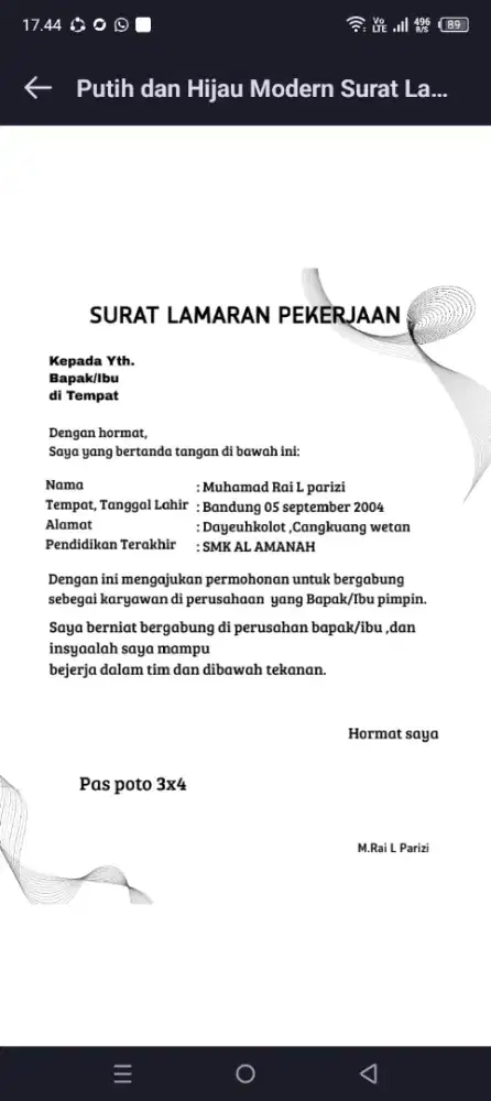 Butuh pekerjaan serius