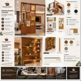 Partisi custom interior terbaik bisa request desain