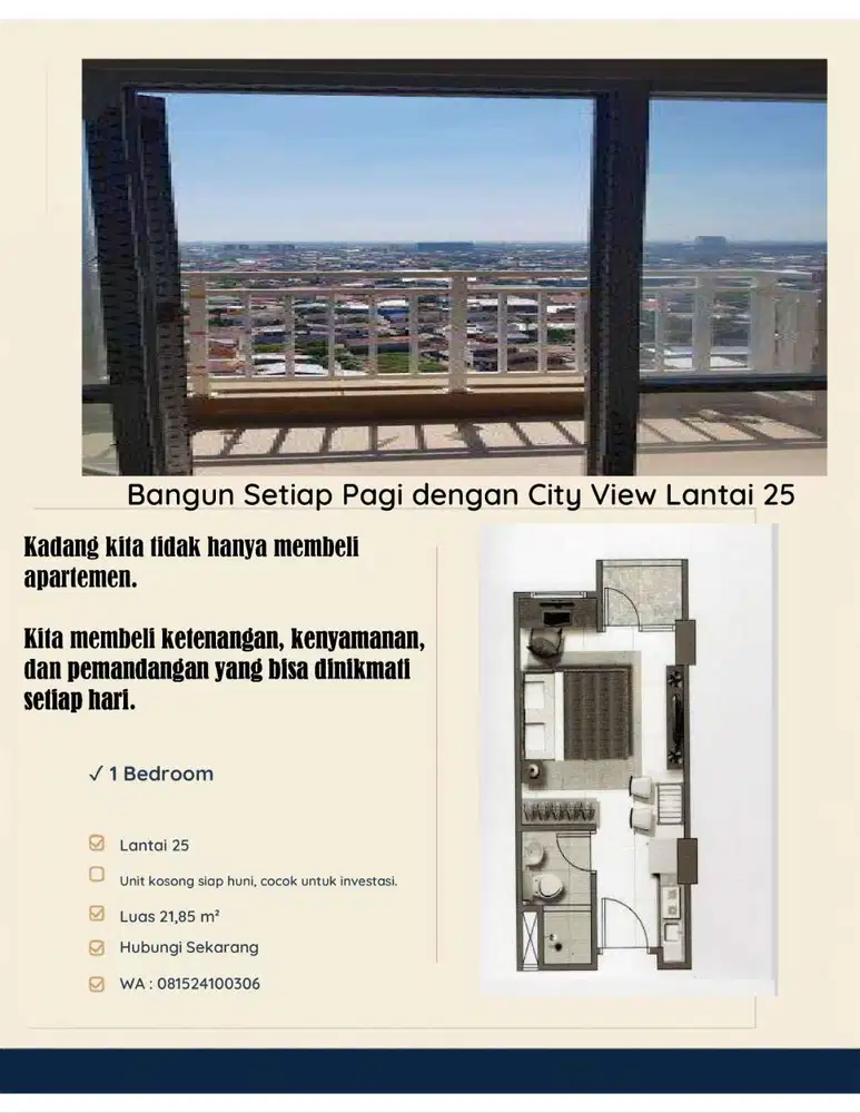 BU Cepat: Turun Harga Apt Vida View Studio