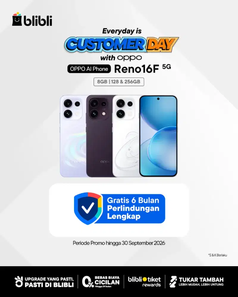 Promo Oppo Reno 16 blibli Grage Mall Lantai 2