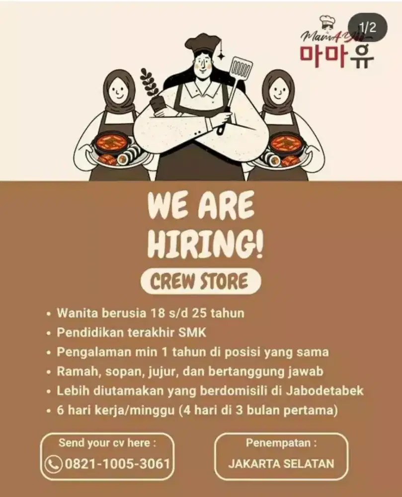 Lowongan Crew Store MamaYoo Restoran