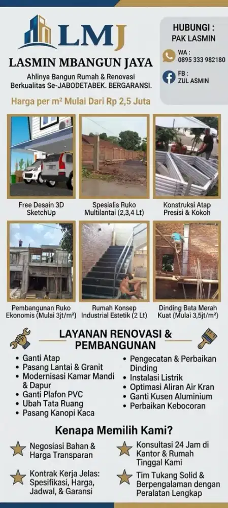 Jasa renovasi dan bangun rumah, bergaransi