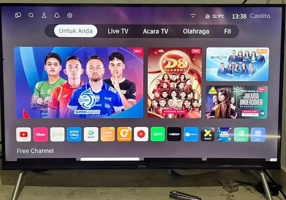 TV COOCAA LED 32 INC SMART ANDROID & DIGITAL BAGUS& GMBR BENING BEKUT