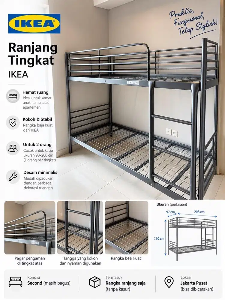 Ranjang Tingkat IKEA like new