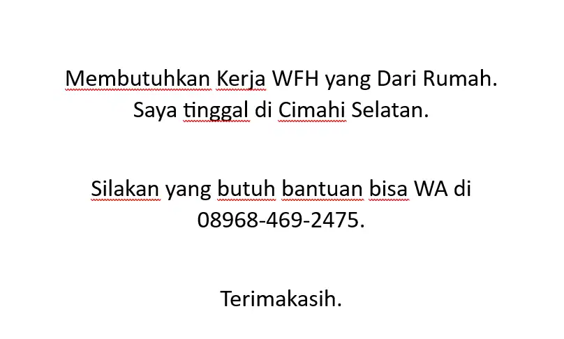 Mencari Pekerjaan WFH dari Rumah.