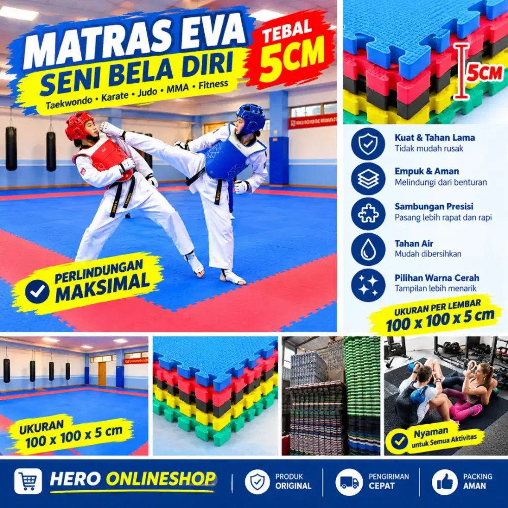 Matras Puzzle Untuk Bela Diri Taekwondo, Silat, Karate
