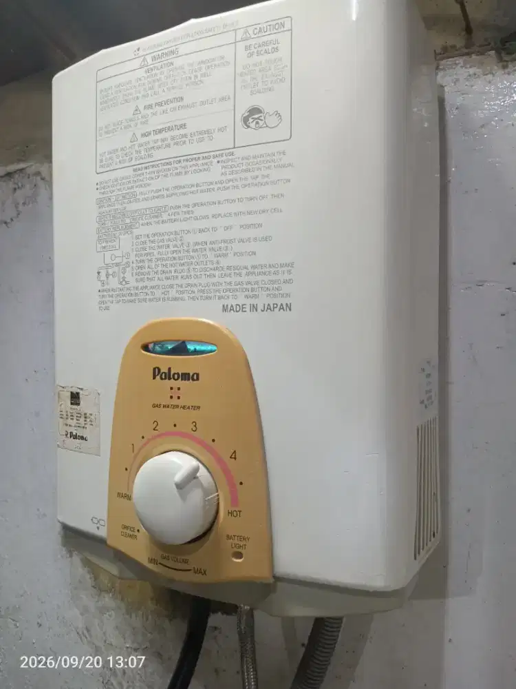Water heater gas bekas