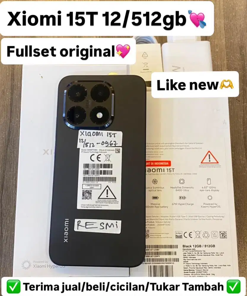 Xiaomi 15 T 12/512 Gb Black Resmi garansi sampe 2027