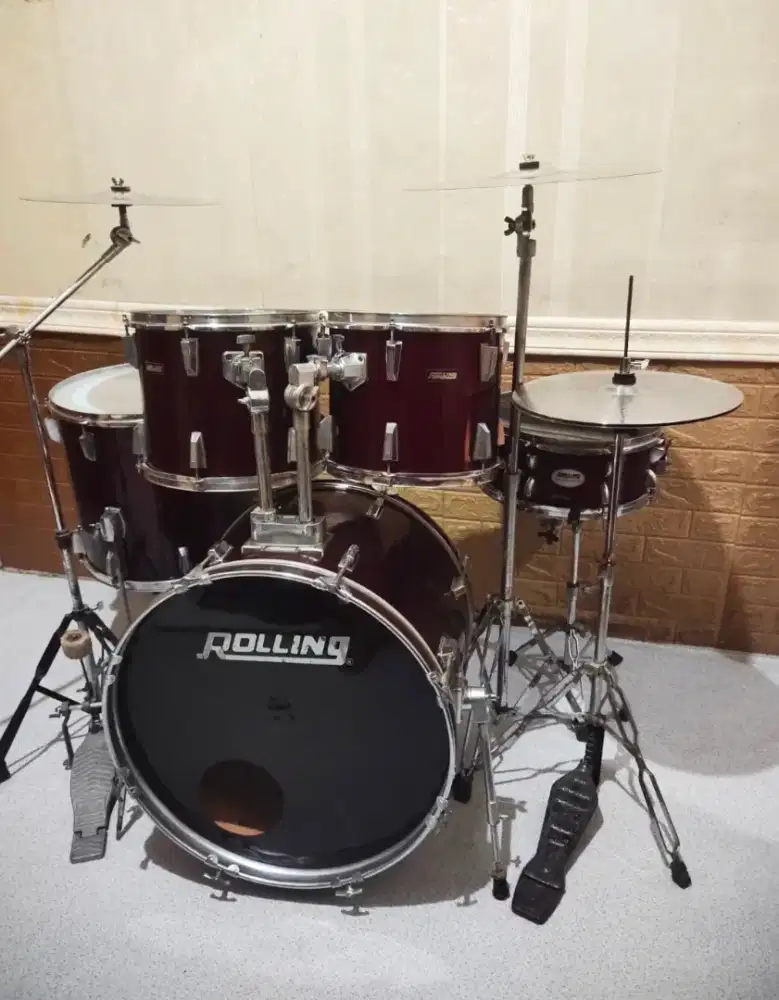 Drum set ROLLING komplit dengan Simbal