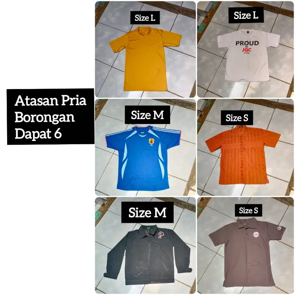 Preloved Kaos dan atasan Pria borongan