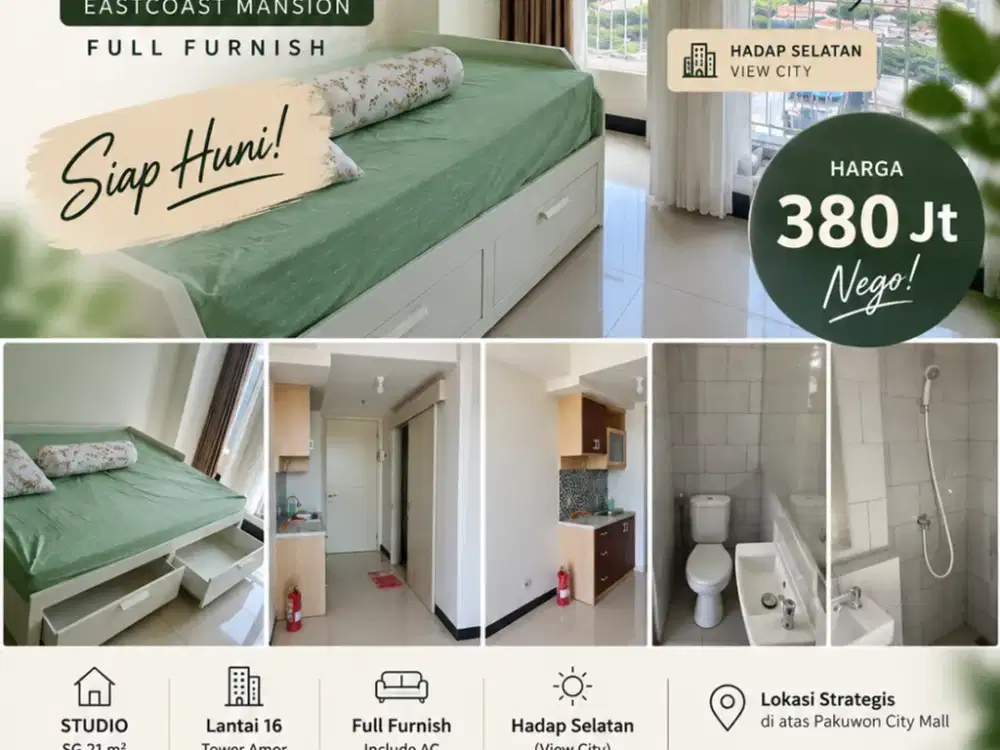 Dijual super murah Apartment Studio amor diatas pakuwon city mall