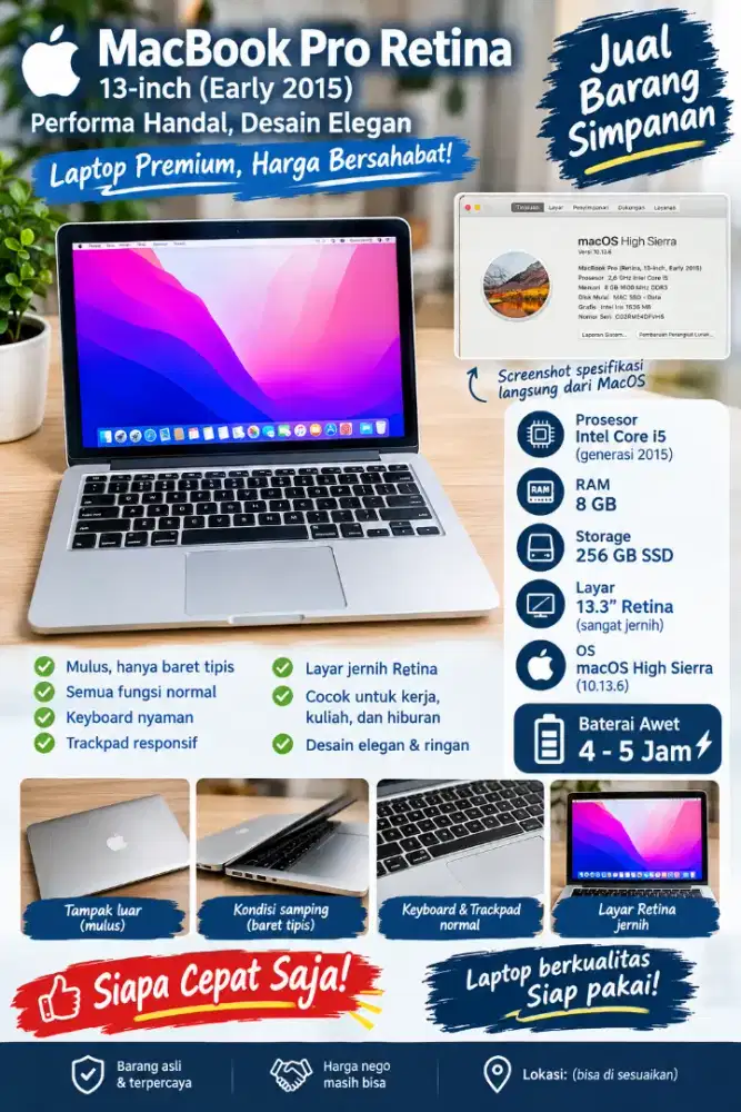 Macbook pro retina 8/256
