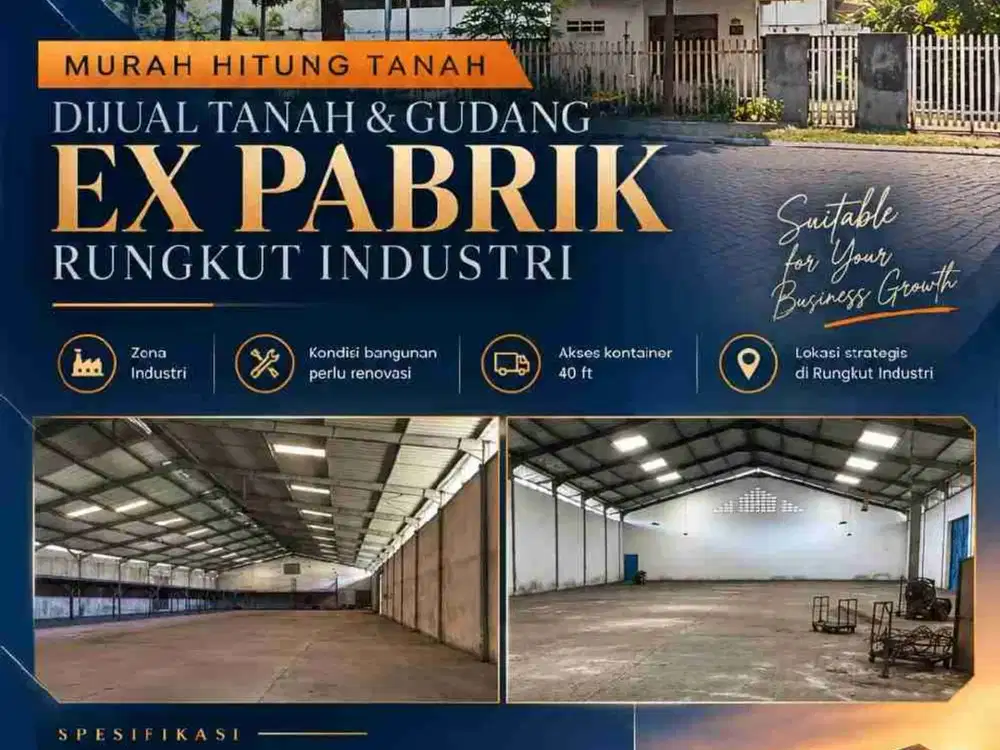 Di Jual Murah Gudang Ex Pabrik Di Rungkut Industri Surabaya