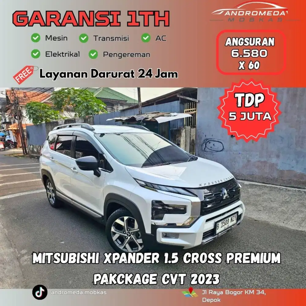 TDP TERMURAH 5 JT MITSUBISHI XPANDER 1.5 CROSS PREMIUM PACKAGE AT 2023
